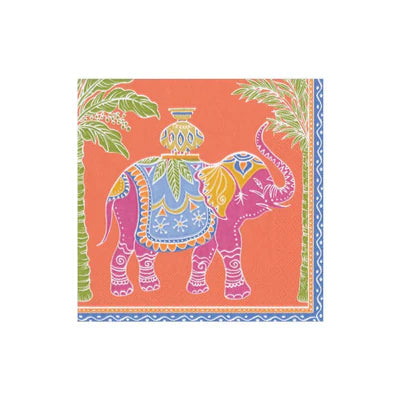 Caspari Royal Elephant Guest Towel