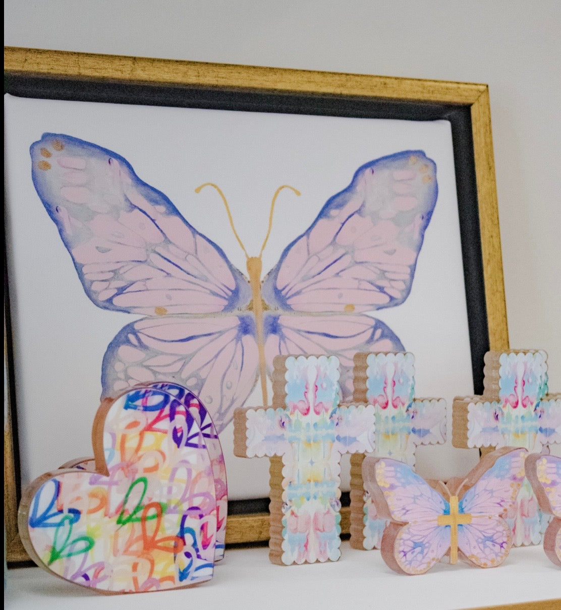 MK Decker Mini Breast Cancer Butterfly Canvas