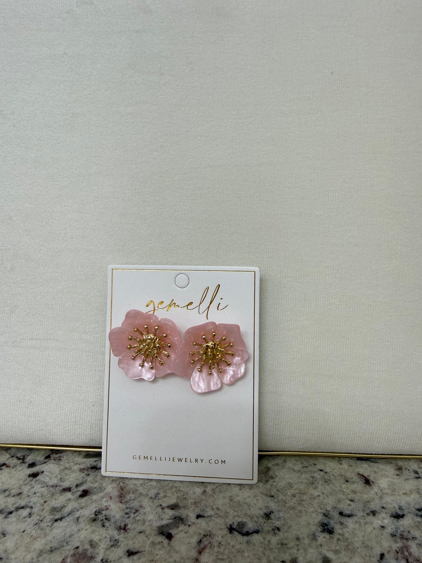 Gemelli Torunn Flower Earrings-Light Pink
