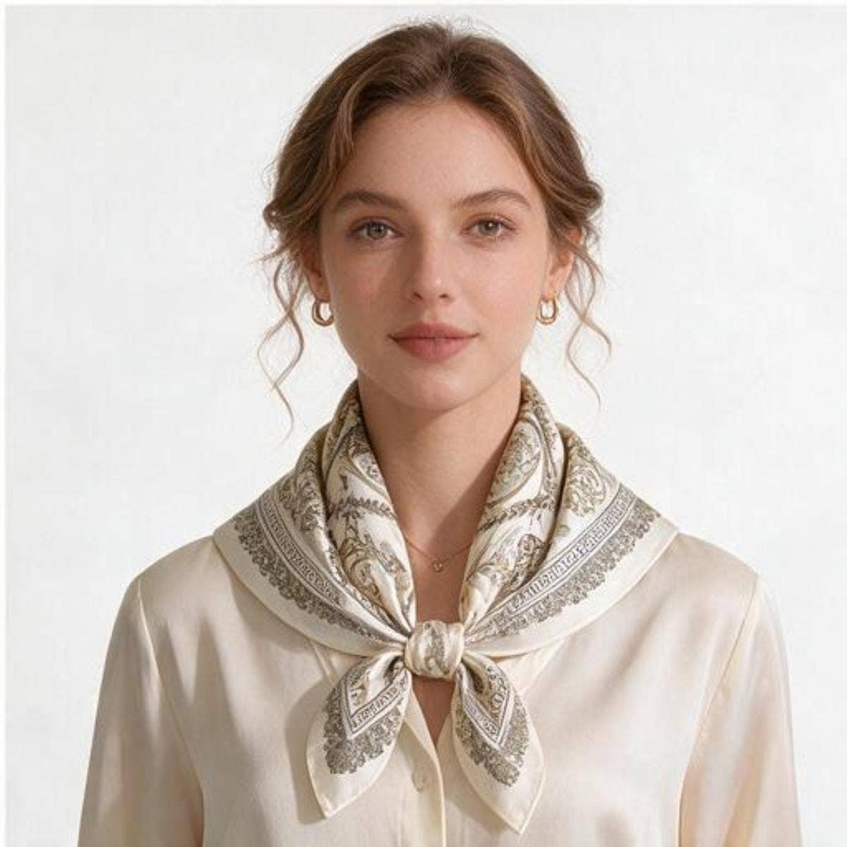 anbfashion - Paisley Silky Bandana Square Neck Scarf LVSC-325: RBL