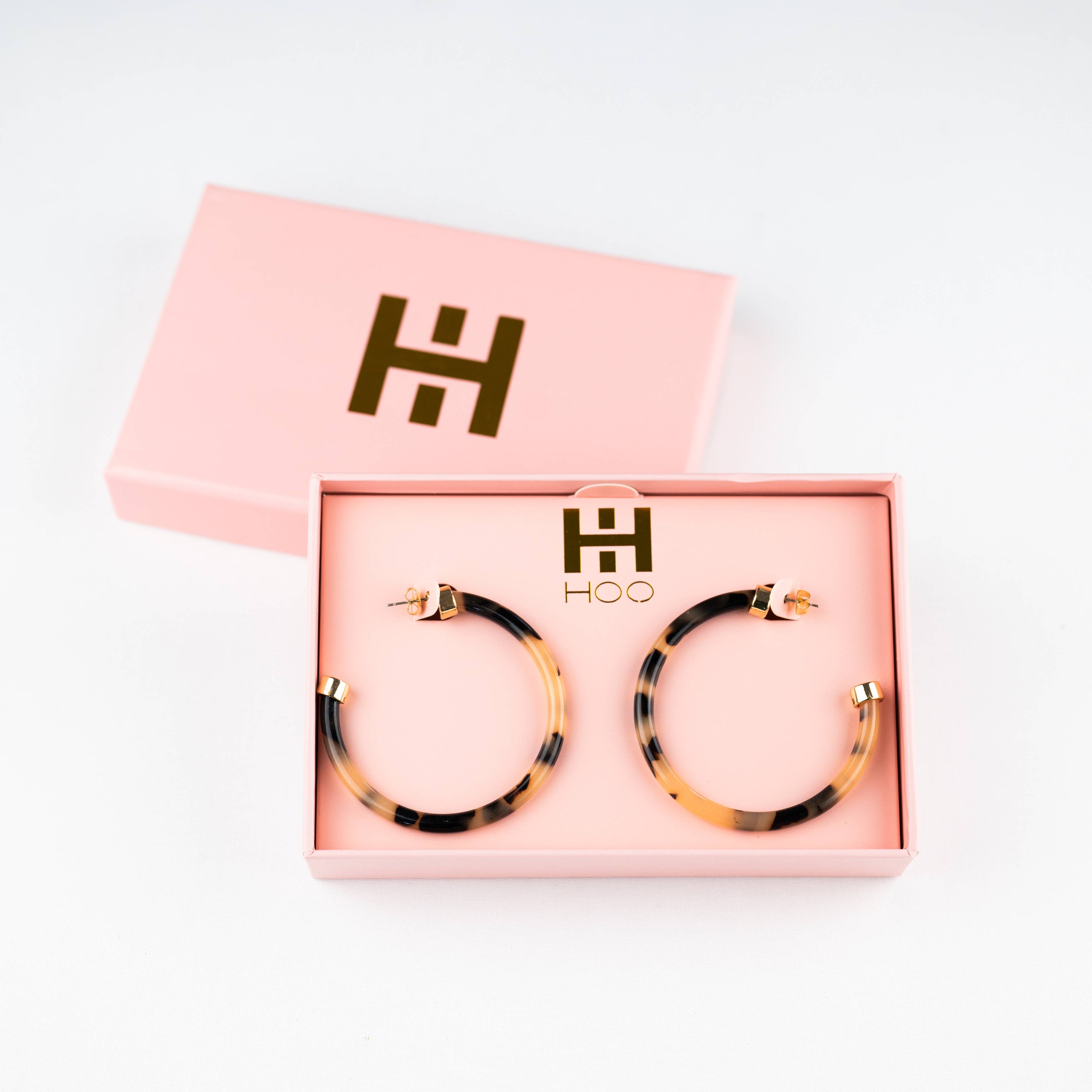 Hoo Hoops - Tortoise Shell Hoop Earrings: Large