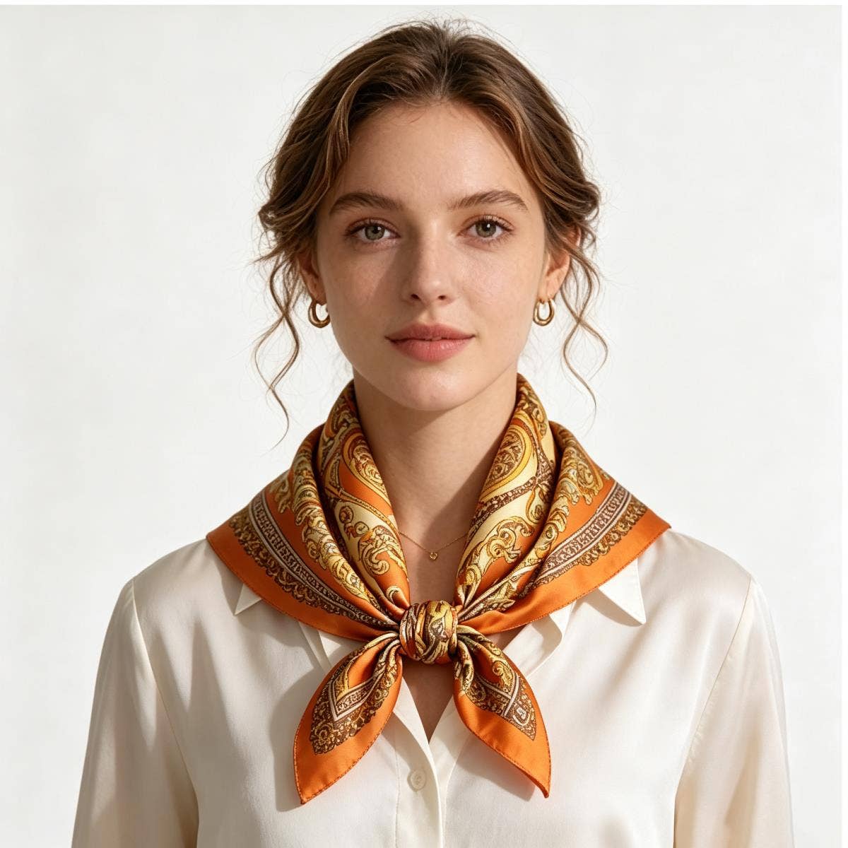 anbfashion - Paisley Silky Bandana Square Neck Scarf LVSC-325: RBL