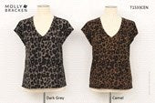 Molly B Leopard Knitted Tee - Black