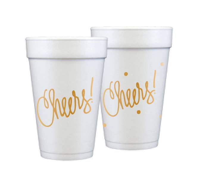 Natalie Chang - Cheers! | Foam Cups (with or without polka dots): Cheers with Polka Dots