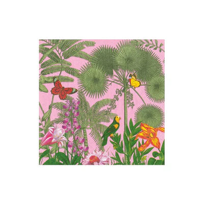 Caspari Paradise Garden Pink Cocktail Napkin