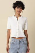 Olivaceous Leia Short Sleeve Knit Top IN Orange