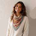 anbfashion - Mahjong Print Square Scarf WLQS-594: LBL