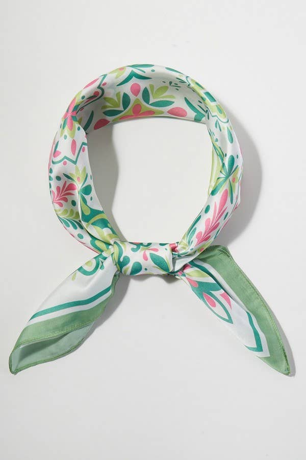 anbfashion - Garden Tile Mosaic Print Bandana BB0133: Pink