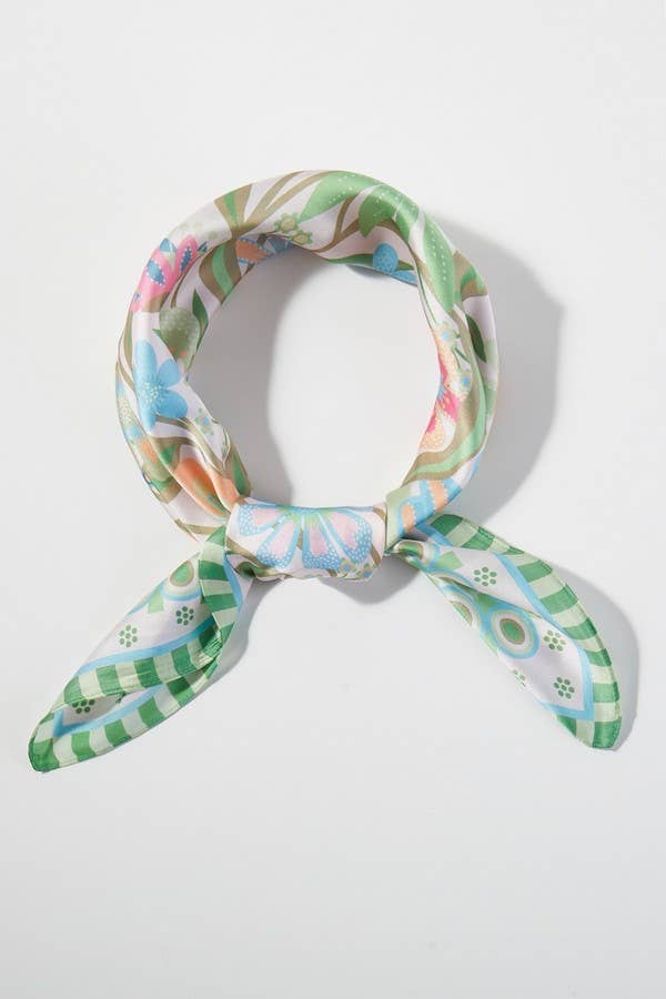 anbfashion - Retro Floral Print Bandana BB0137: Pink