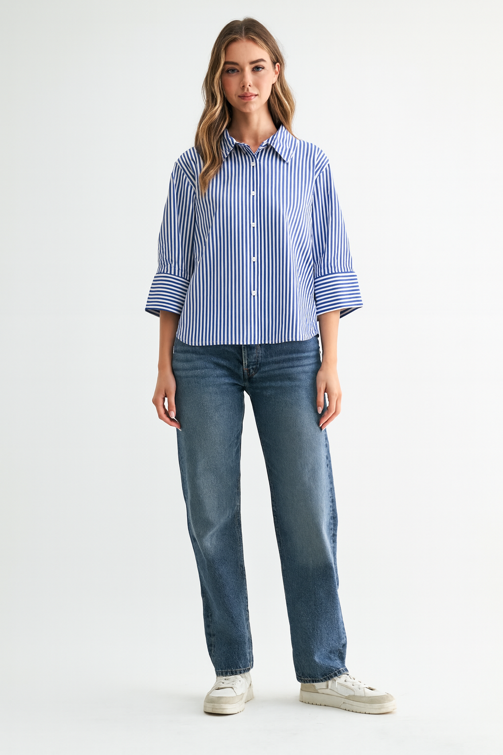 Joh Apparel - Janice Top with Stripes (No Flowers): Emerald