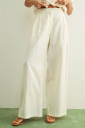 MIOU MUSE - P6535ST   SOFT RAYON TROUSER: CREAM