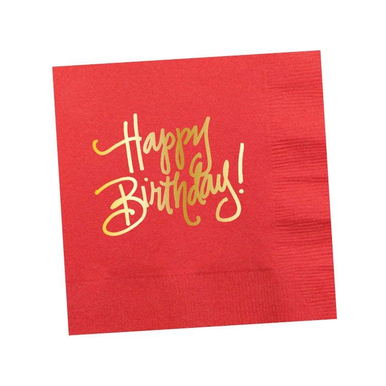 Natalie Chang - Happy Birthday! Napkins: White