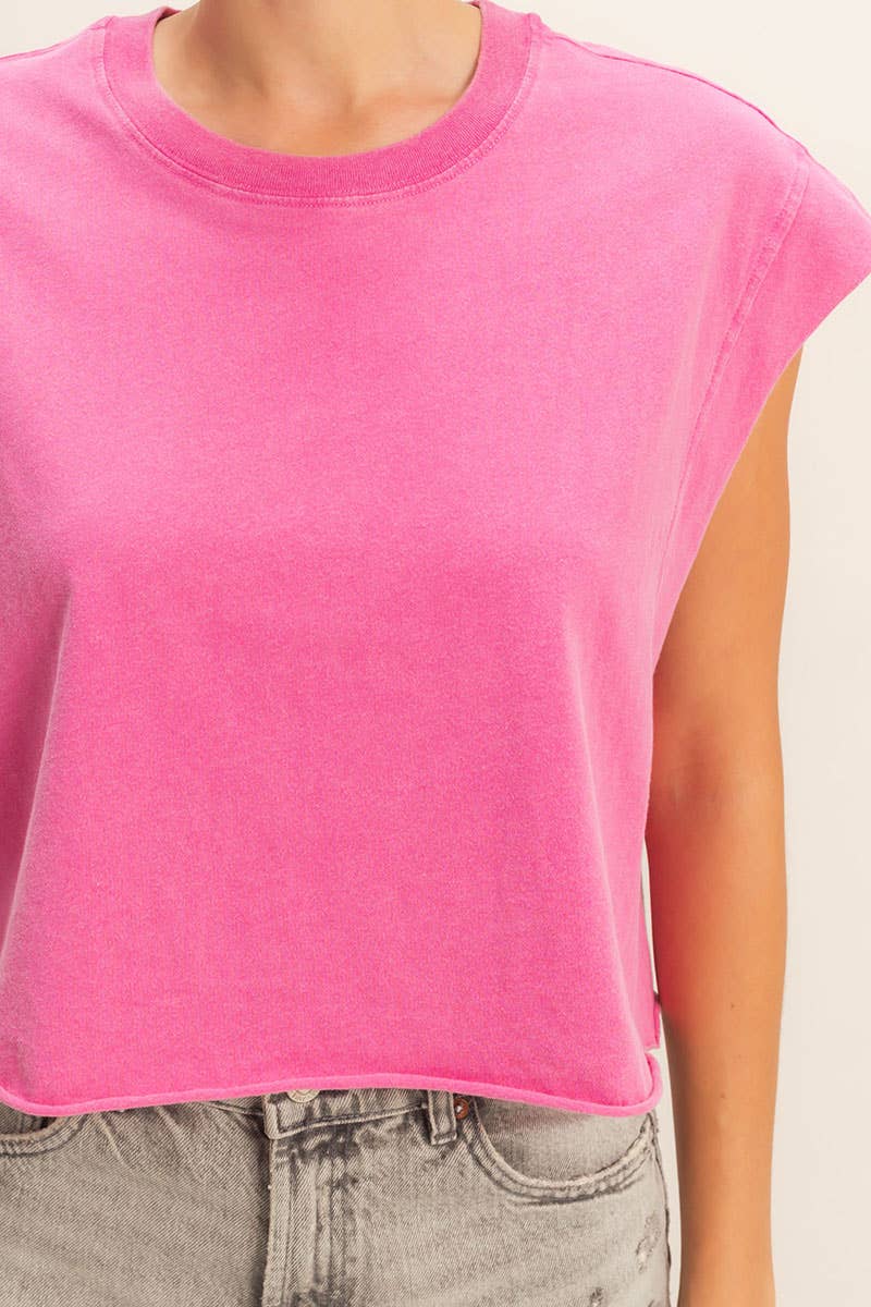 Double Zero - Crew Neck Boxy FUCHSIA