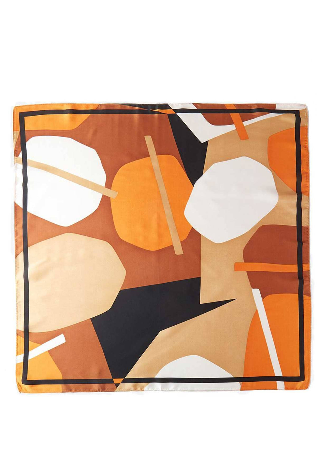 ABSTRACT PATTERN PRINT SCARF BS0052: Brown