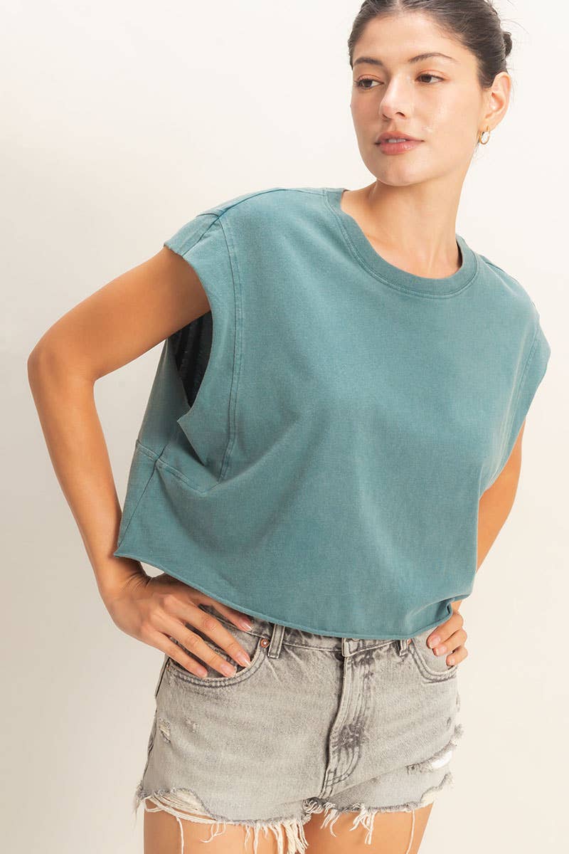 Double Zero - Crew Neck Boxy FUCHSIA