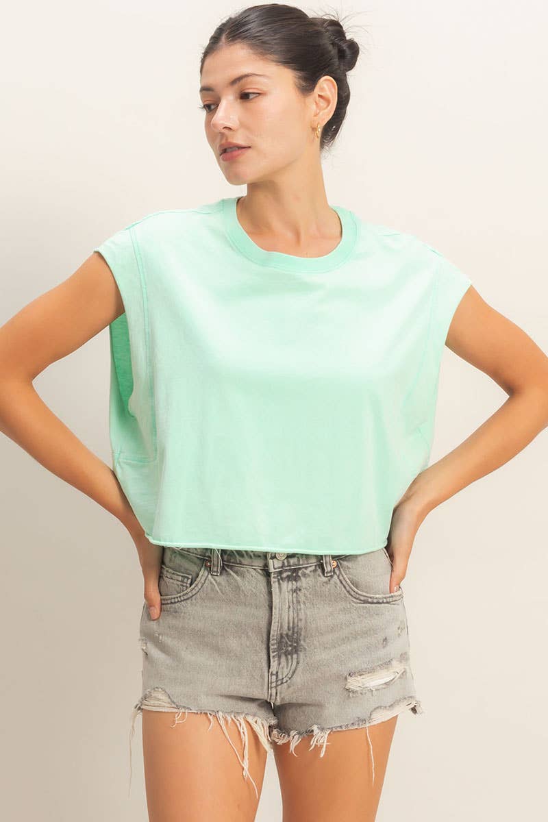 Double Zero - Crew Neck Boxy : MINT