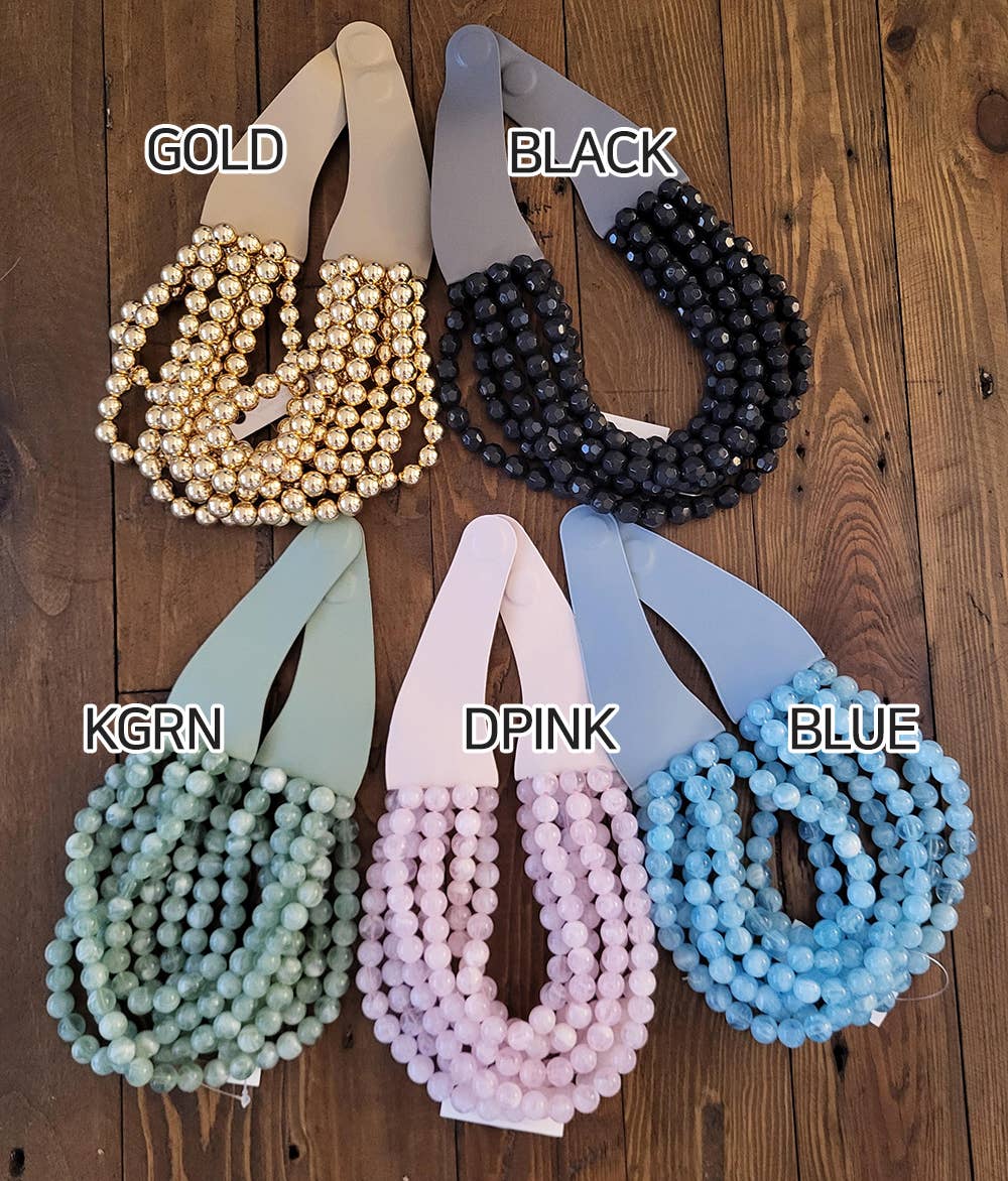 NEW CHUNKY BEADED LAYERED MAGNETIC NECKLACE