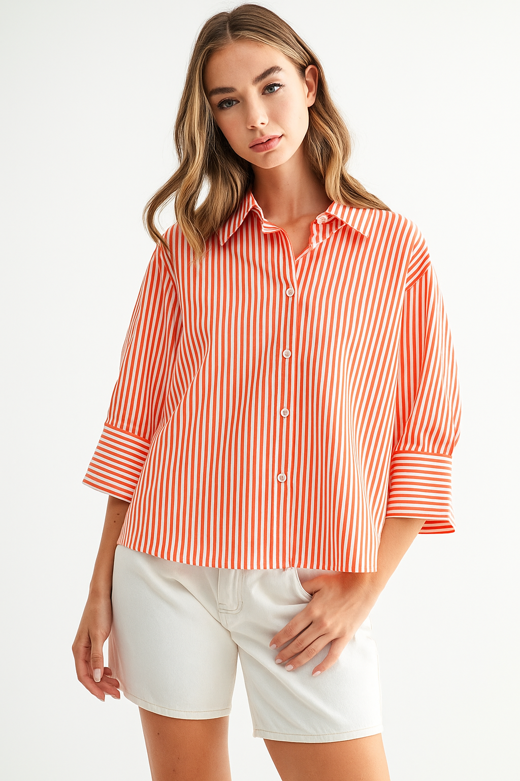 Joh Apparel - Janice Top with Stripes (No Flowers): Emerald