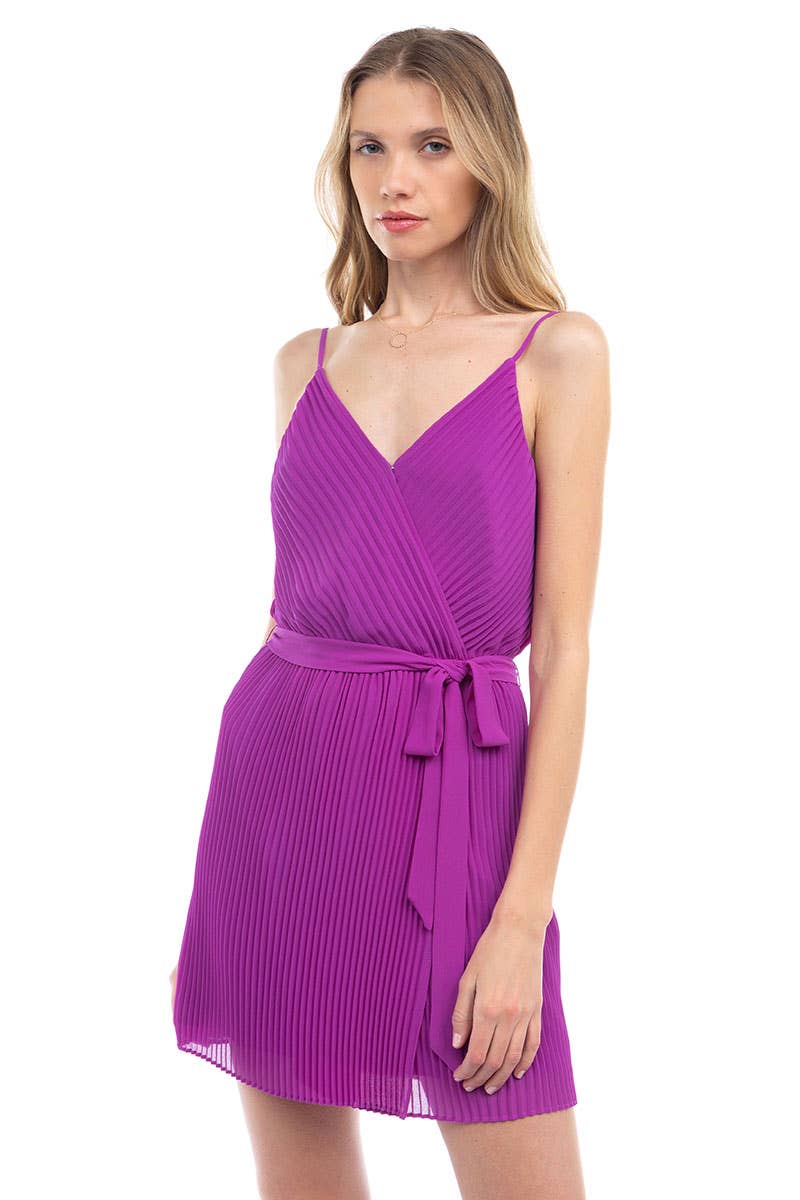 Naked Zebra - Pleated Chiffon Dress: