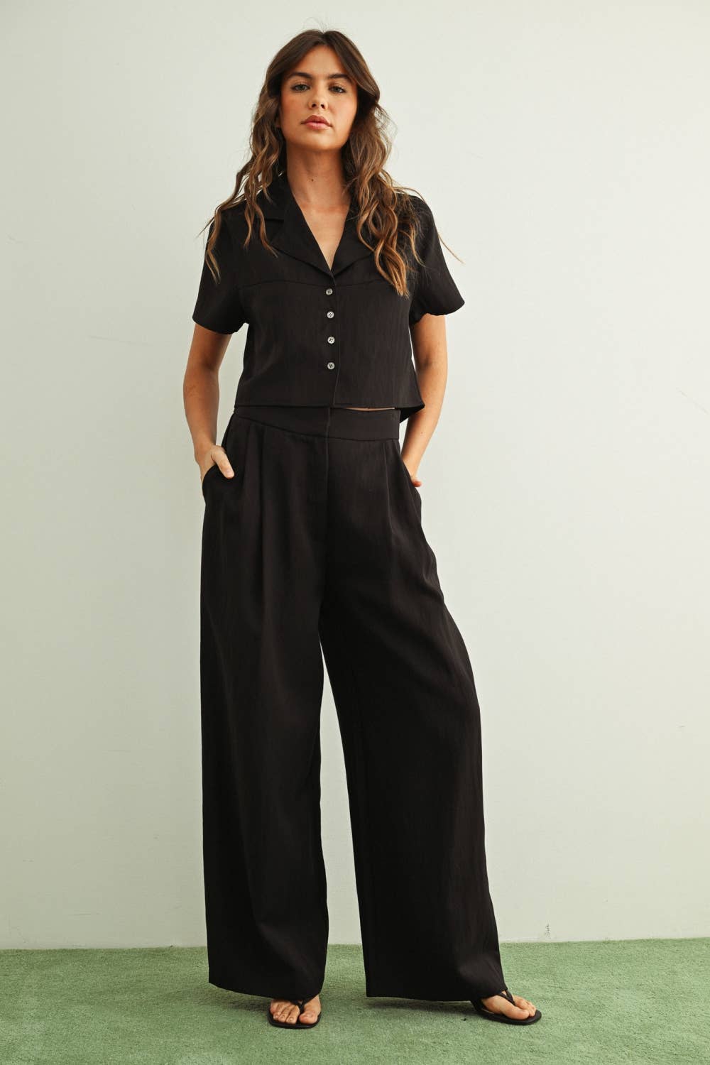 MIOU MUSE - P6535ST   SOFT RAYON TROUSER: CREAM