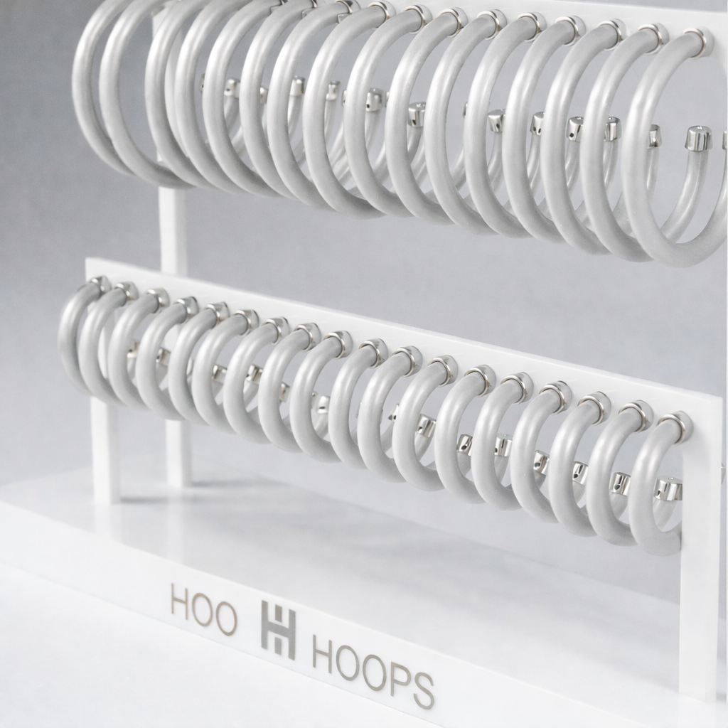 Hoo Hoops - Brushed Silver Hoop Earrings : Large