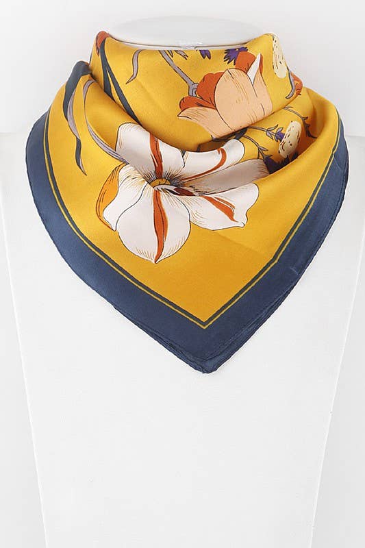 Bright Flower Scarf Wrap BS0017: Orange