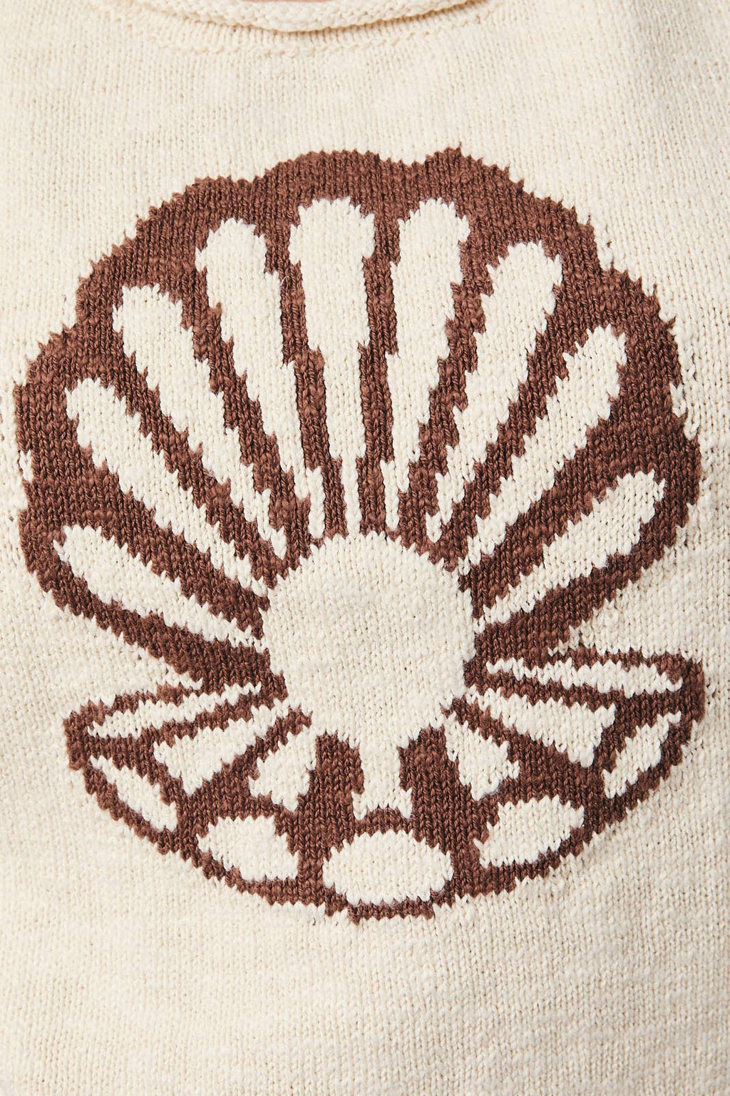 Sunday Edition - ROUND NECK SLEEVELESS SHELL PRINTED SWEATER: CREAM