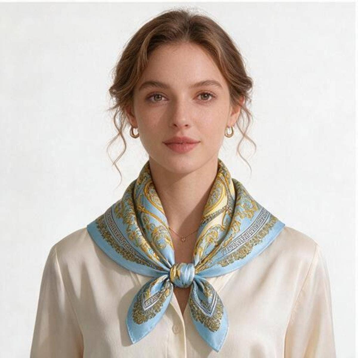 anbfashion - Paisley Silky Bandana Square Neck Scarf LVSC-325: RBL
