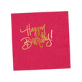 Natalie Chang - Happy Birthday! Pink Napkin