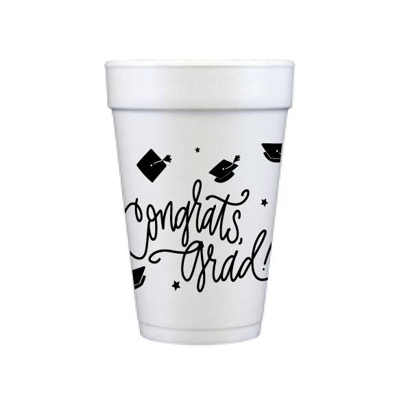 Natalie Chang - Congrats, Grad!  | Foam Cups (3 colors): Black
