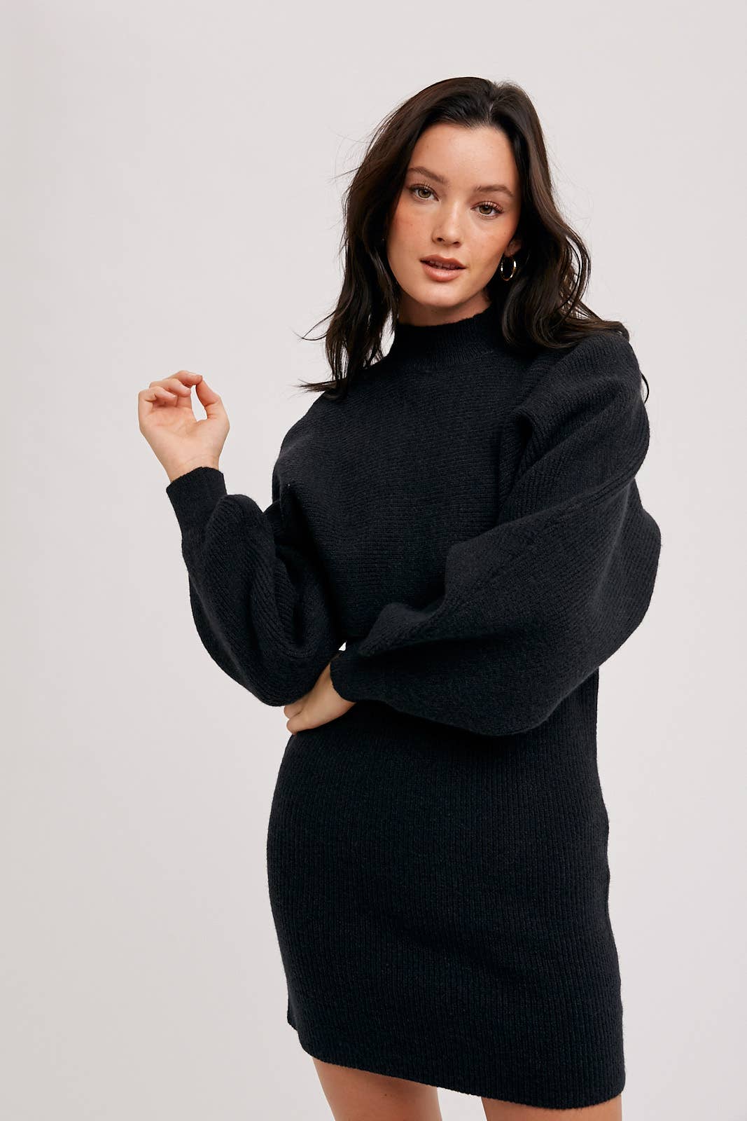 Bluivy - CROP TOP AND SLEEVELESS SWEATER DRESS SET: TOAST / M