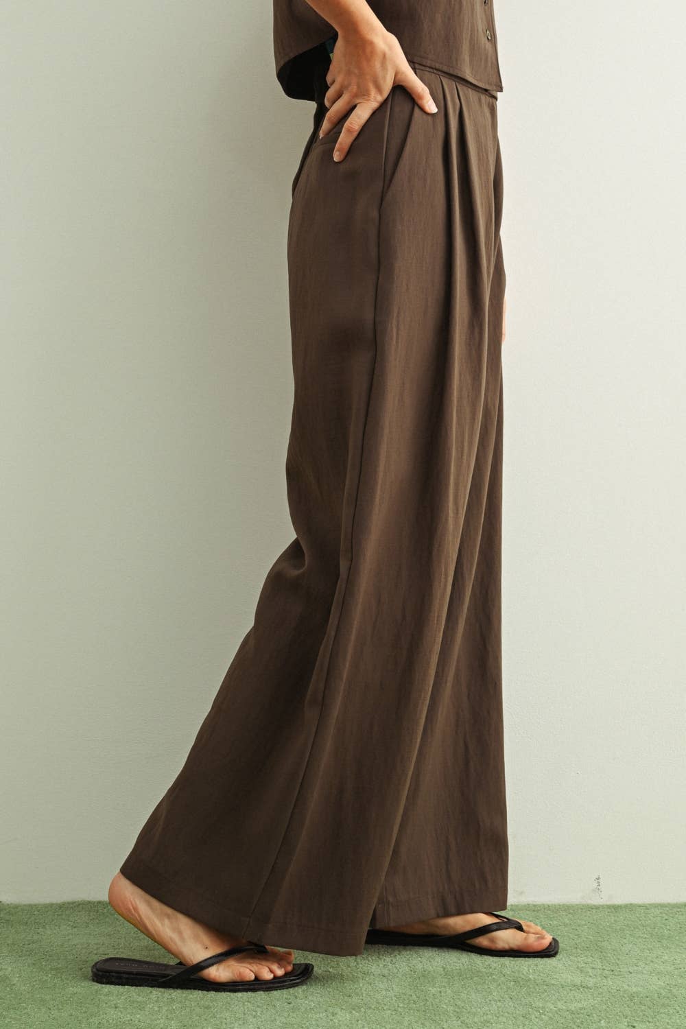 MIOU MUSE - P6535ST   SOFT RAYON TROUSER: CREAM