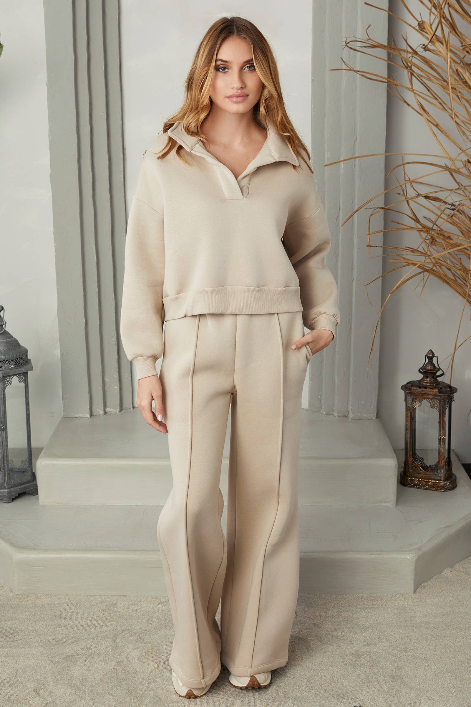 MILIO MILANO - COZY FLEECE WIDE LEG PANT (77111)