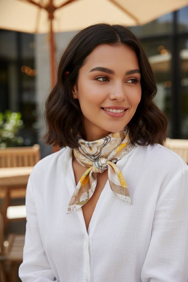 Orange Mosaic Print Bandana BS0129: Coral
