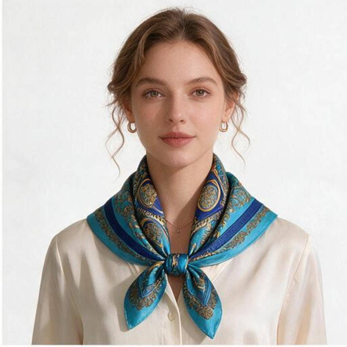anbfashion - Paisley Silky Bandana Square Neck Scarf LVSC-325: RBL