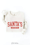 SANTA'S FAVORITE Sweatshirt: VINTAGE WHITE LONG SLEEVE / S