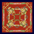 anbfashion - Chain Harness Print Silky Square Bandana Neck Scarf AS-805: RD