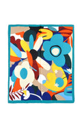 MULTI COLOR FLOWER PATTERN SCARF BS0046: Teal