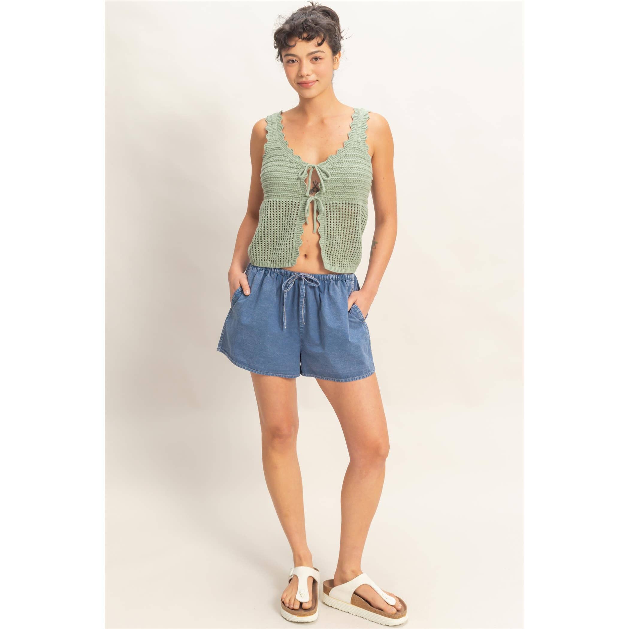 Double Zero - Sleeveless Open Knit Double CREAM