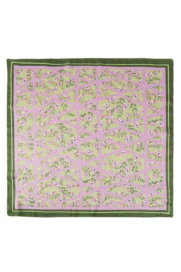 anbfashion - Geometric Floral Pattern Bandana BB0091: Pink Green