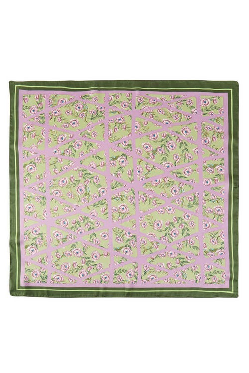 anbfashion - Geometric Floral Pattern Bandana BB0091: Pink Green