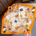 Flower Chain Print Silky Square Bandana Neck Scarf AS-817: OR