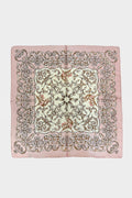 Intricate Baroque-inspired Motif Print Scarf: Pink