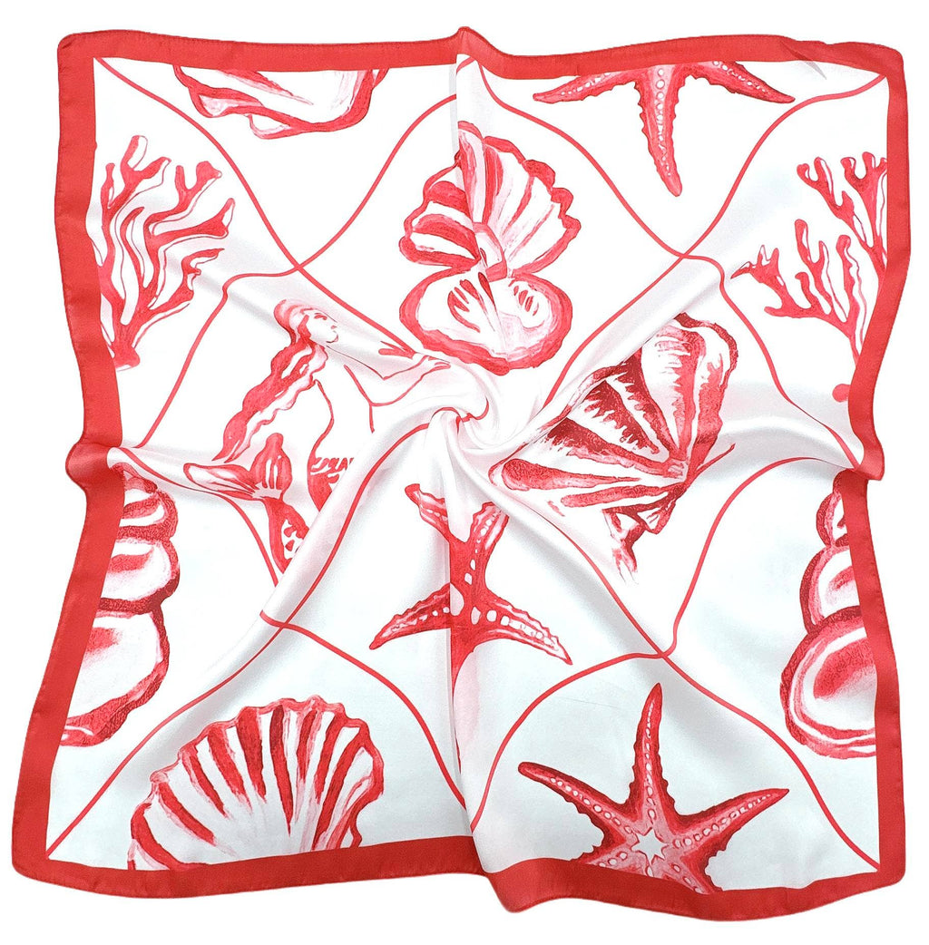 Sea Shell Square Scarf WLQS-094: RED