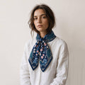 anbfashion - Mahjong Print Square Scarf WLQS-593: NVY