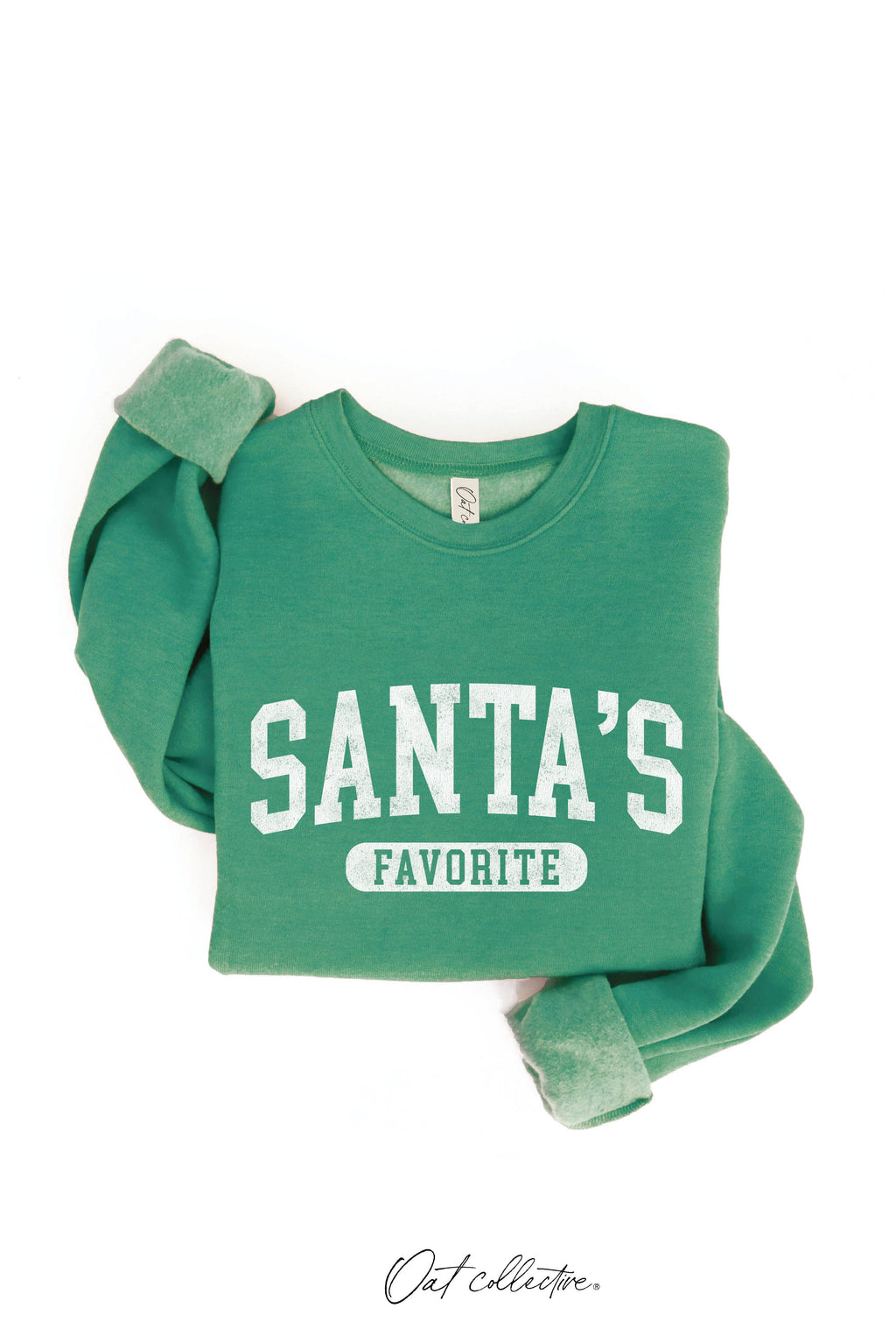 OAT COLLECTIVE - SANTA'S FAVORITE Graphic Sweatshirt: VINTAGE WHITE LONG SLEEVE / M