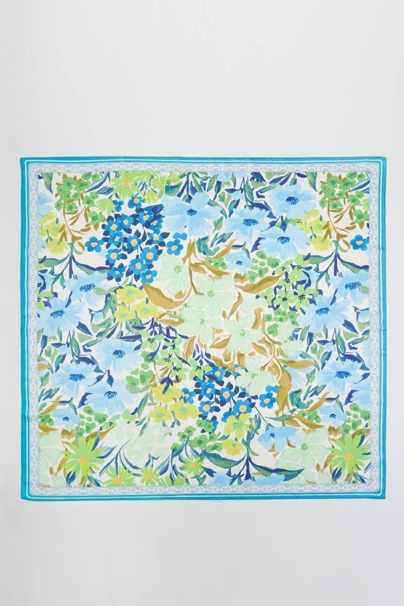 Floral Print Bandana BS0136: Purple