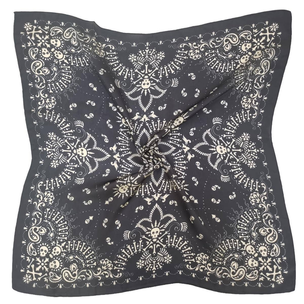 anbfashion - Bandana Print Square Scarf WLQS-745: BRN