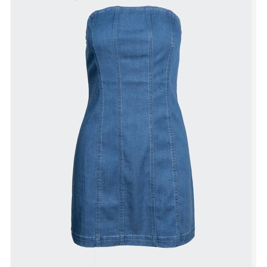 Strapless Mini Denim Dress