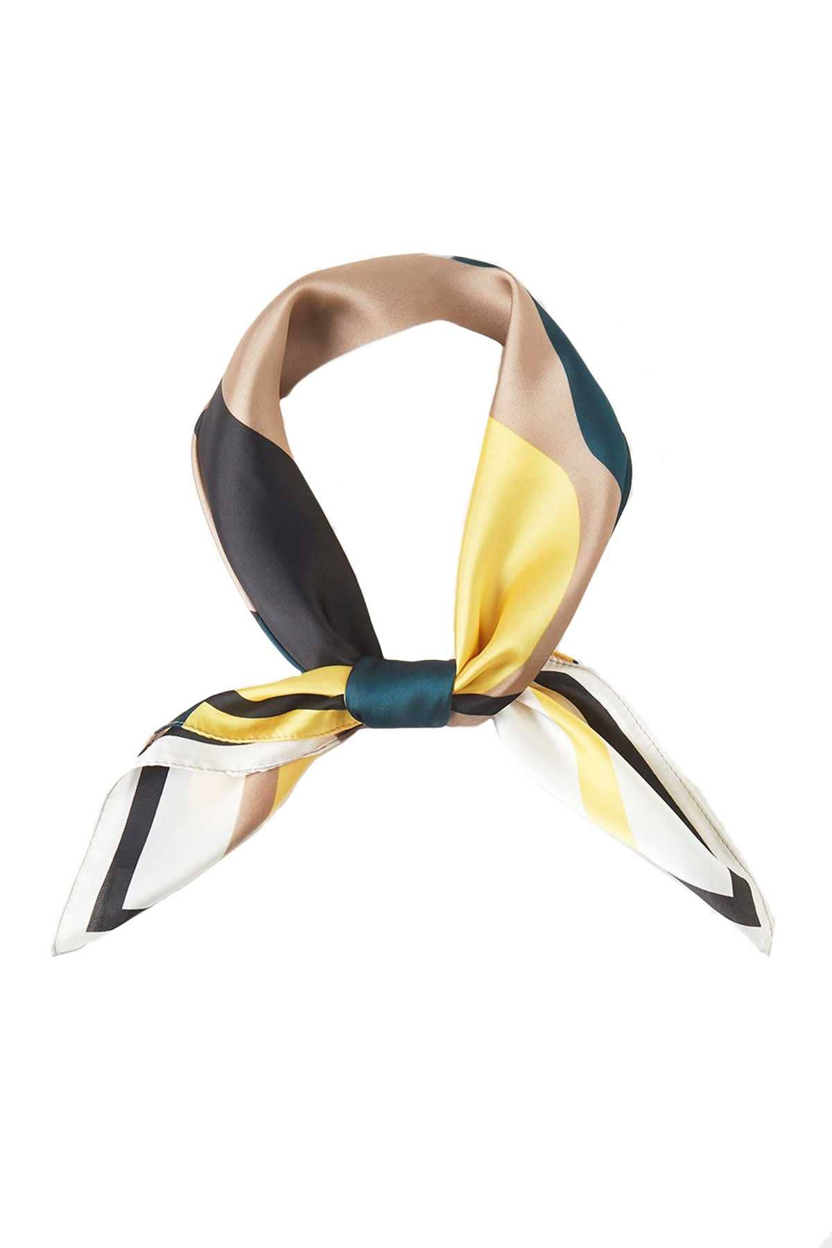 ABSTRACT PATTERN PRINT SCARF BS0052: Brown